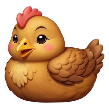 Meme-Worthy Cute Sleeping Brown Chicken Portrait Emoji, Head resting peacefully with a contented smile, showcasing a delightfully compact build and a luxuriously soft brown plumage, eyes shut in a serene, restful nap, Simplified yet hilariously adorable features, highly detailed, glowing with a soft, drowsy light, high shine, relaxed and utterly lovable, stylized with an air of playful laziness, bright and heartwarming, soft glowing outline, capturing the essence of a comically sleepy chicken, so meme-worthy it feels like it could instantly become the next viral sensation of adorable slumber! sticker