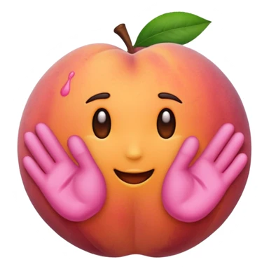 Emoji Peach with hand prints on the back  sticker