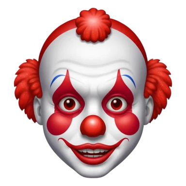 red glitter clown with the retarded facial expression sticker