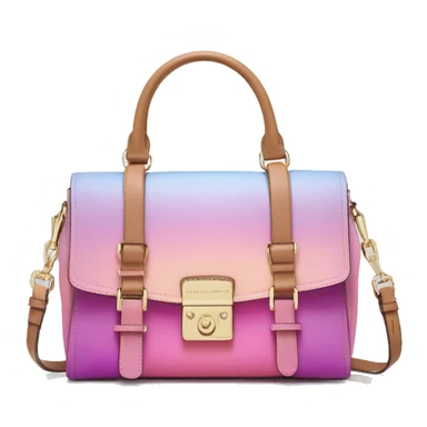 Realistic pastel ombre Michael Kors satchel purse without strap. sticker