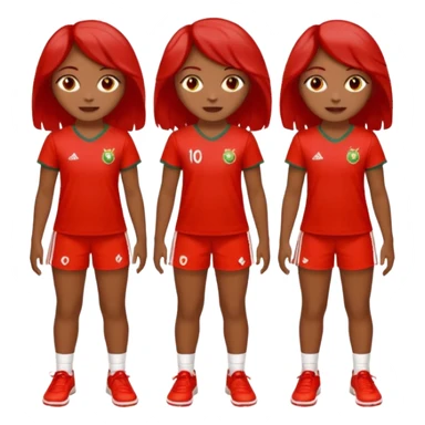 Crie uma rapariga com cabelo encaracolado, longo e frisado, olhos escuros, muitos sinais na cara, blusa vermelha e branca às riscas, calças de ganga, ténis samba fake  sticker