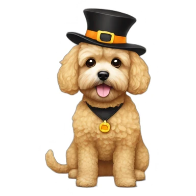 golden maltipoo halloween costume sticker