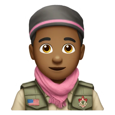 Boy scout from Madagascar with a scarf grey and pink  sticker