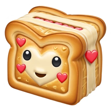 Toaster strudel with hearts sticker
