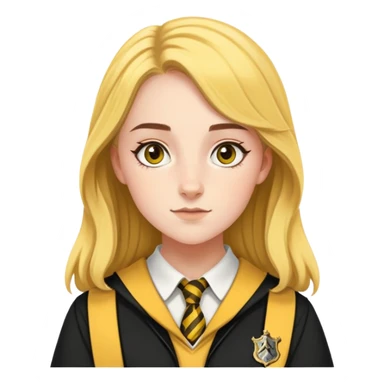 Charlotte Skeoch is hannah abbott in harry potter, wear hogwarts Hufflepuff uniform sticker