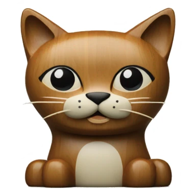 Mid century modern style wooden cat statue sticker