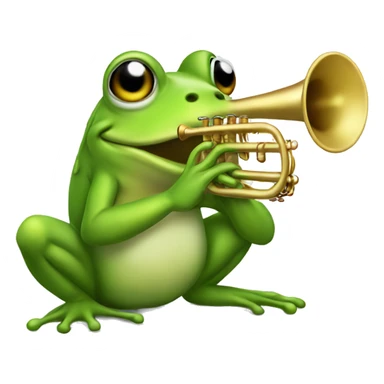 A frog playing a trumpet  sticker