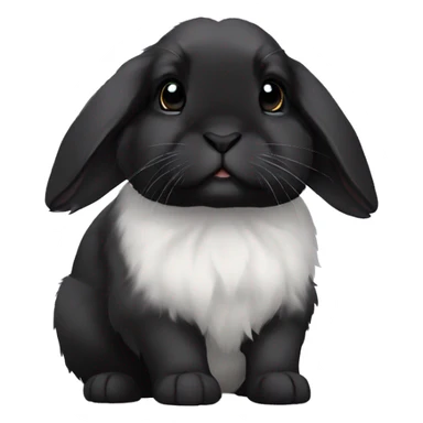 black holland lop bunny rabbit sad tired sticker