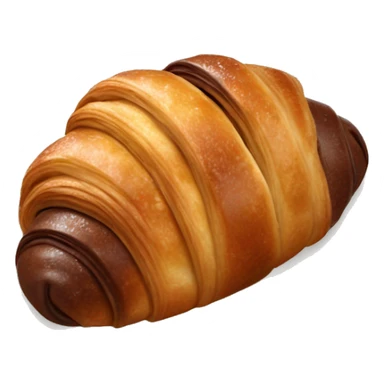 Realistic chocolate croissant sticker