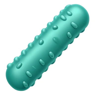 Lactobacillus bacteria emoji, thick rod shape, teal green, soft fibrous texture, clean ingredient icon style sticker