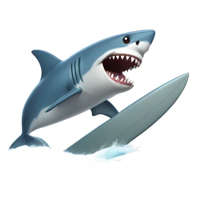 shark surfing sticker