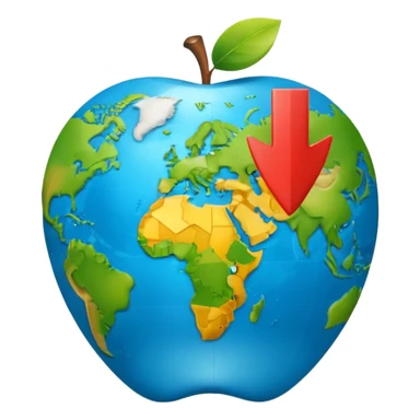 3D globe in Apple emoji style, Germany clearly marked in Europe, arrow pointing from Germany to USA in North America, word 'VPN' in modern bold sans-serif font with lock symbol next to it, smooth gradients, soft shadows, realistic 3D look, no other text, suitable for Instagram Reel sticker