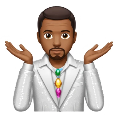 Keith Sweat, R&B Singer (b.1961) with dark brown hair, white sequin outfit sticker