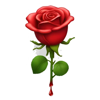 A red rose with dripping red liquid sticker