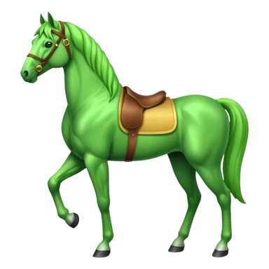 Green horse standing sticker