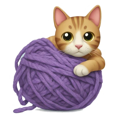 Cat stuck in yarn sticker