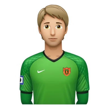 Edwin van der Sar as a football goalkeeper in a green goalkeeper kit sticker