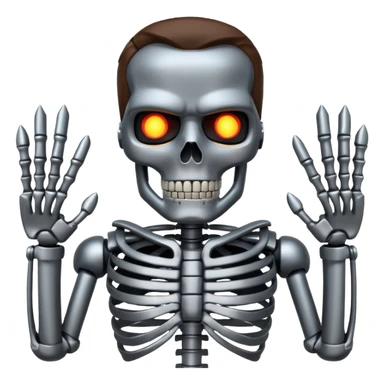 Terminator with metal skeleton sticker