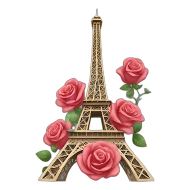 Eiffel tower with roses sticker