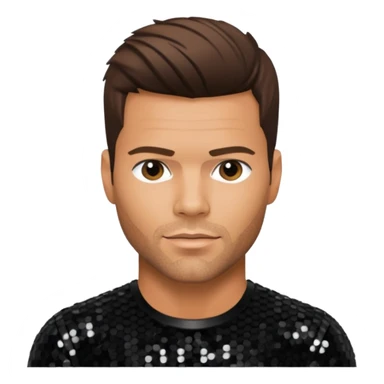 Ricky Martin with black sequin outfit sticker