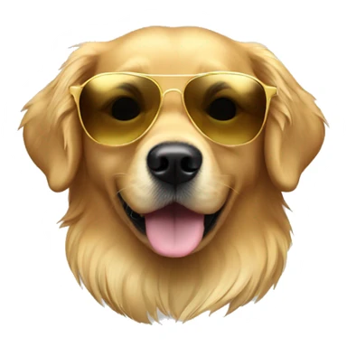 Golden retriever (gold) with sunglasses  sticker