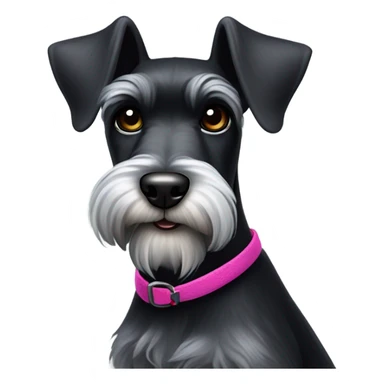 Black Mini schnauzer party color sticker