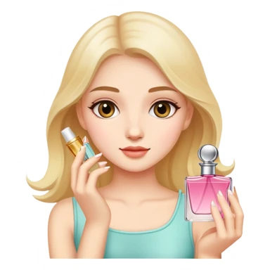 A  bretty girl holding parfum  sticker