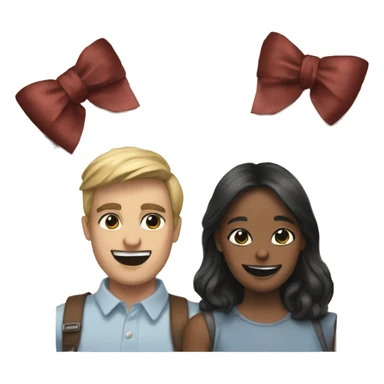 Polaroid Picture with 2 Friends and a Bow sticker