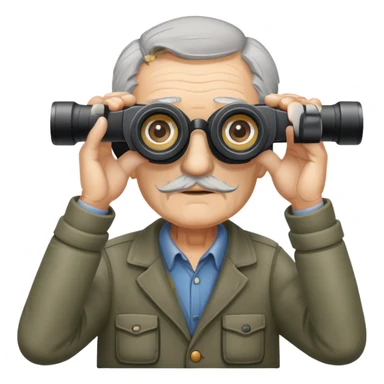 Old Man with binoculars sticker
