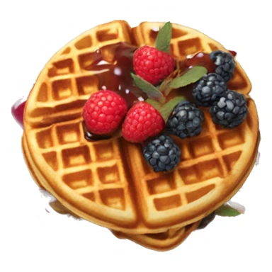 waffles with berries and sirup on it sticker
