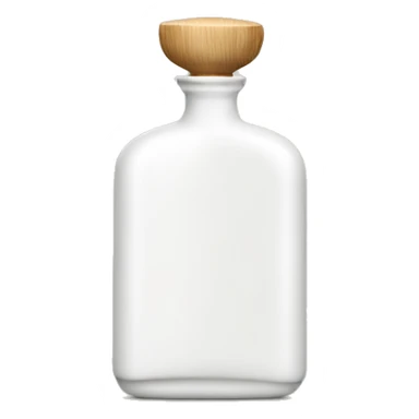 White parfum bottle with wood sticks sticker