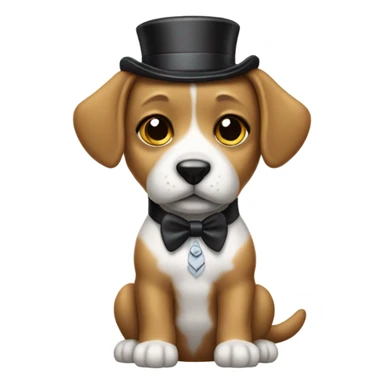 Puppy with monopoly outfit sticker