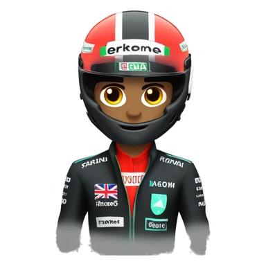 Lewis Hamilton with helmet sticker