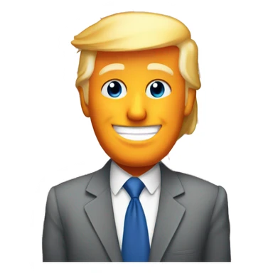 Smiling Orange Donald Trump American flag sticker