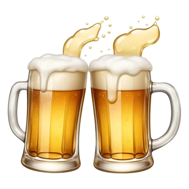 two beer mugs clinking together in a toast sticker