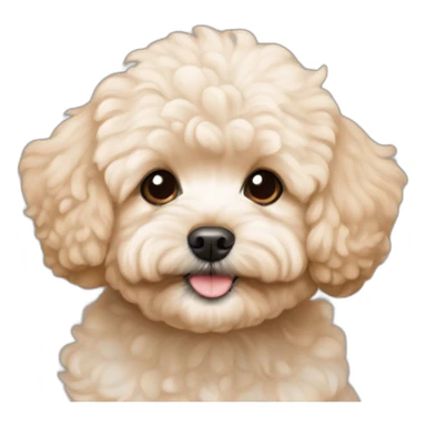 very light beige middle maltipoo with light brown ear sticker