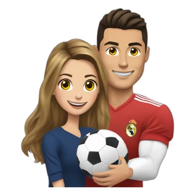 cristiano ronaldo play football with his girlfriend georgina sticker