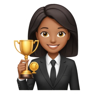 generate an emoji for this phrase, Start strong to earn trust and be noticed. End strong to be remembered. make it a black female sticker