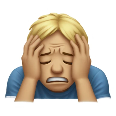 head in hands crying sticker
