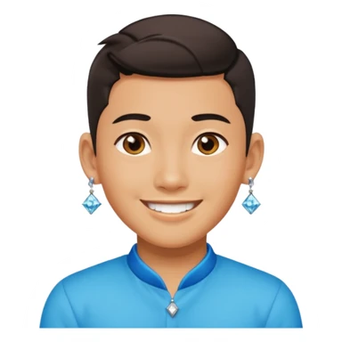 zesty gay chinese boy with diamond stud earings sticker