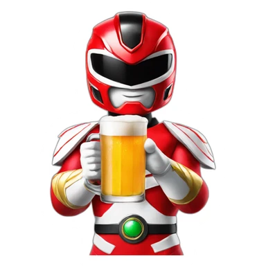 power ranger mighty morphin red drinking beer sticker