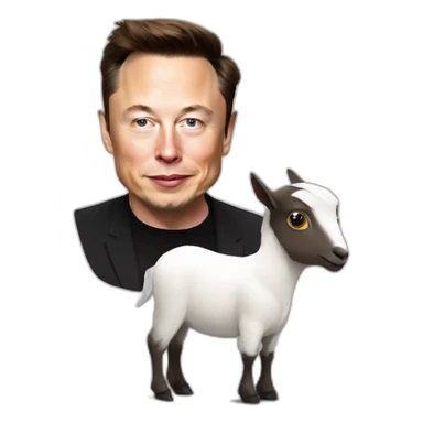 Elon musk on a goat sticker