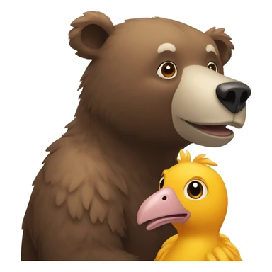 a bear and a dodo sticker