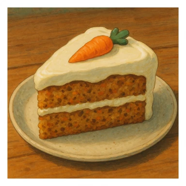 slice of carrot cake, thick icing  sticker