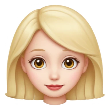 coquette emoji, shy smile, big eyes, blushing sticker