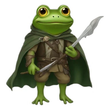 frog as Aragorn from LOTR sticker