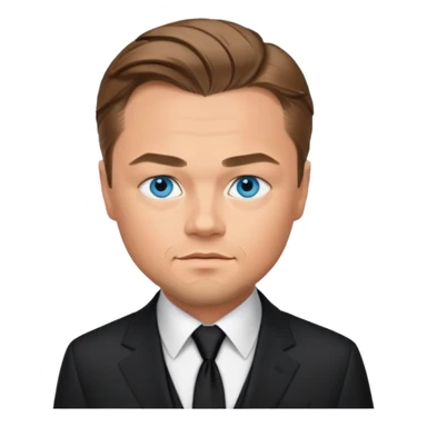 Leonardo DiCaprio with blue eyes, black suit sticker