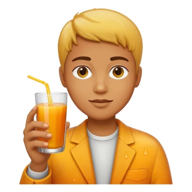 juice, colors yellow,orange,forest fruits, person sticker