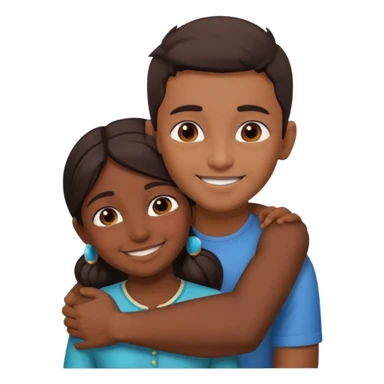indian boy huggin indian girl from behind sticker