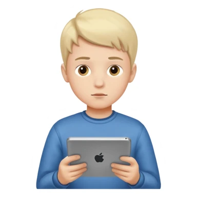 boy watching a tablet sticker